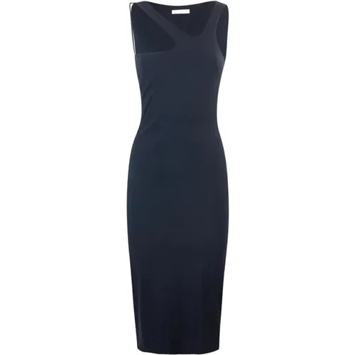 Schwarzes Asymmetrisches Jersey-Kleid , Damen, Größe: M - PATRIZIA PEPE - Modalova