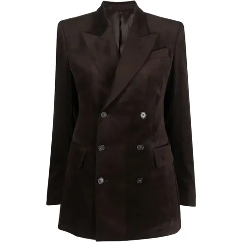 Dark Chocolate Fitted Blazer , female, Sizes: L - Filippa K - Modalova