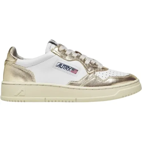 Niedrige Ledersneakers - Weiß/Platin - Autry - Modalova