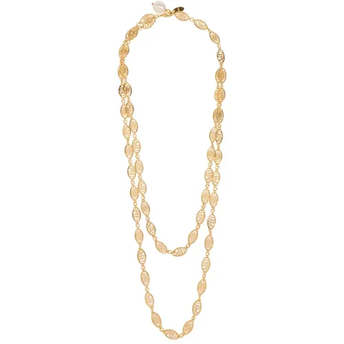 Necklaces, female, , Size: ONE SIZE Double brass necklace - Chloé - Modalova