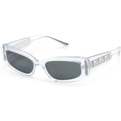 Weiße Sonnenbrille mit Original-Etui , Damen, Größe: 54 MM - Dolce & Gabbana - Modalova