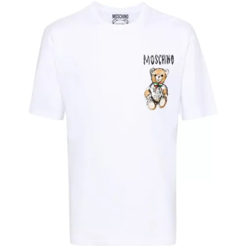 T-Shirts, male, , Size: M Cotton Regular Fit T-Shirt - Moschino - Modalova