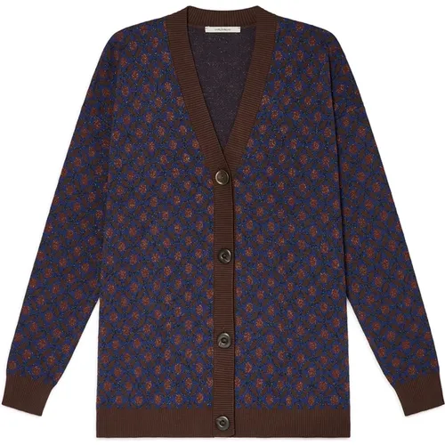 Lucky Pois Jacquard Strickjacke , Damen, Größe: S - MALIPARMI - Modalova