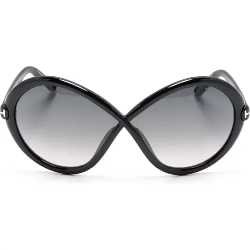 Schwarze Sonnenbrille mit Originalzubehör - Tom Ford - Modalova