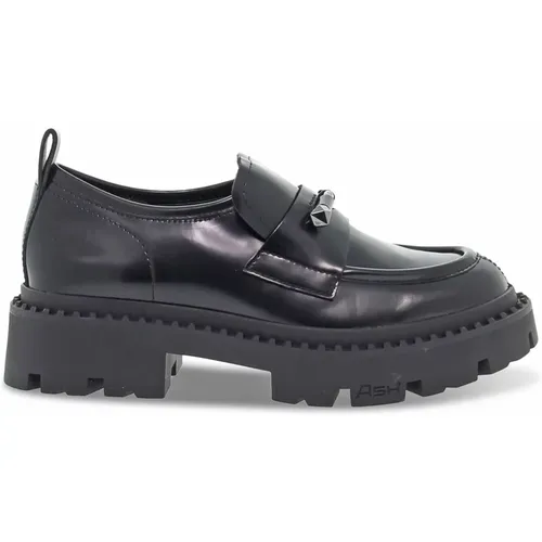 Schwarzer flacher Schuh mit dekorativem Accessoire , Damen, Größe: 37 EU - Ash - Modalova