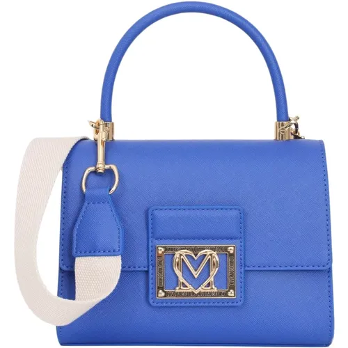 Damenhandtasche in Blau mit Fancy Heart Logo - Love Moschino - Modalova
