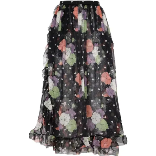 Black Silk Skirt with Polka Dots , female, Sizes: XS, S - ETRO - Modalova