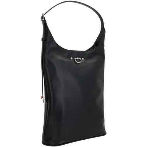 Leather Shoulder Bag with Silver Hardware , female, Sizes: ONE SIZE - Durazzi Milano - Modalova