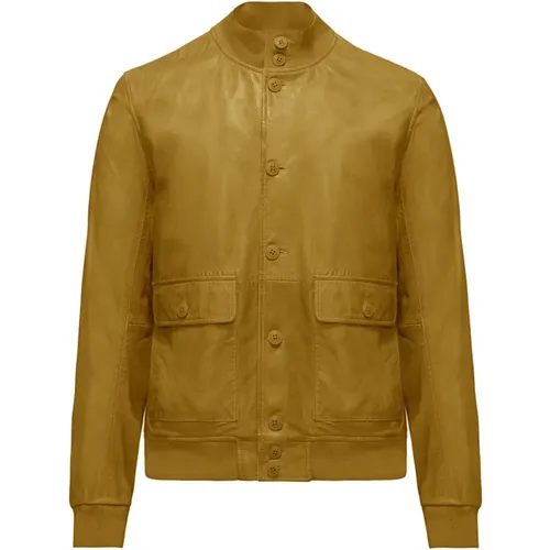 Walt Leather Bomber Jacket , male, Sizes: L, M, XL - BomBoogie - Modalova