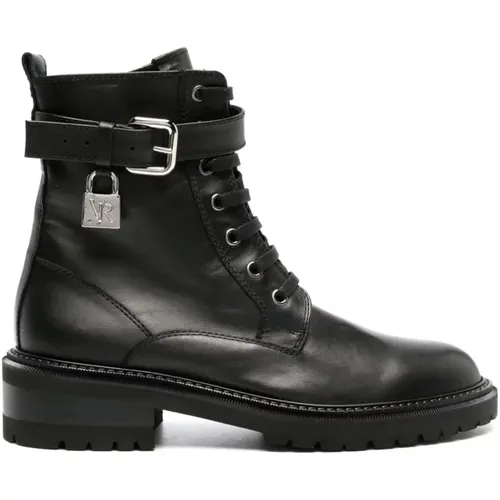 Military Boots with Padlock Detail , female, Sizes: 8 UK, 5 UK, 3 UK, 4 UK - Via Roma 15 - Modalova