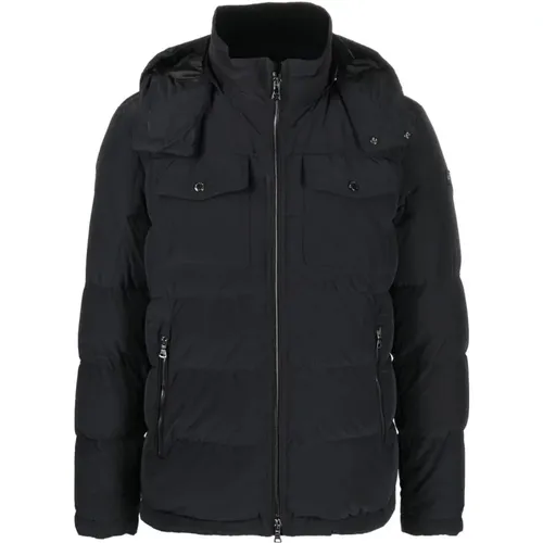 Schwarze Wildleder Hybrid Full Zip Jacke - PAUL & SHARK - Modalova