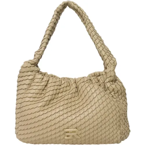 Shoulder Bags, female, , Size: ONE SIZE Faux Leather Handbag with Front Logo - Ermanno Scervino - Modalova