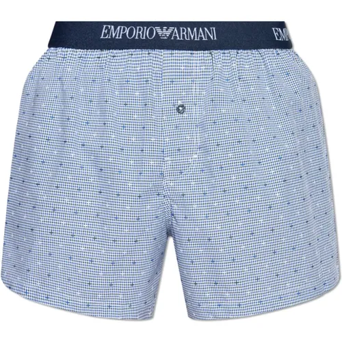 Boxershorts mit Karomuster , Herren, Größe: S - Emporio Armani - Modalova