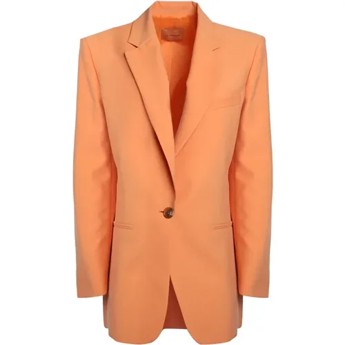 Blazers, female, , Size: 2XS Womens Single-Breasted Blazer in Peach - Andamane - Modalova