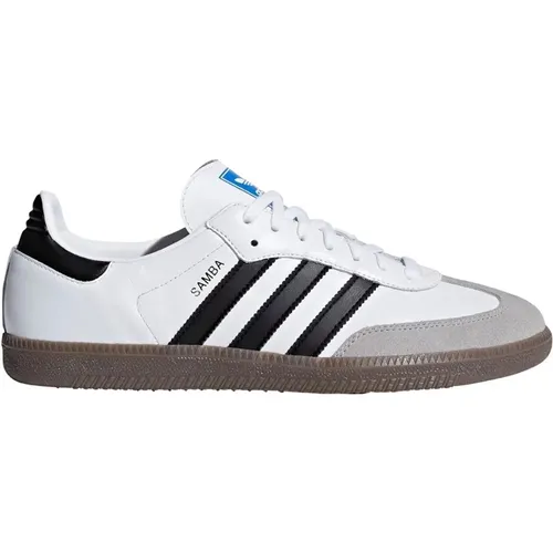 Weiße Leder Samba OG Sneakers , Herren, Größe: 43 1/2 EU - adidas Originals - Modalova