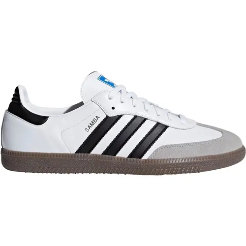 Weiße Leder Samba OG Sneakers , Herren, Größe: 45 1/3 EU - adidas Originals - Modalova