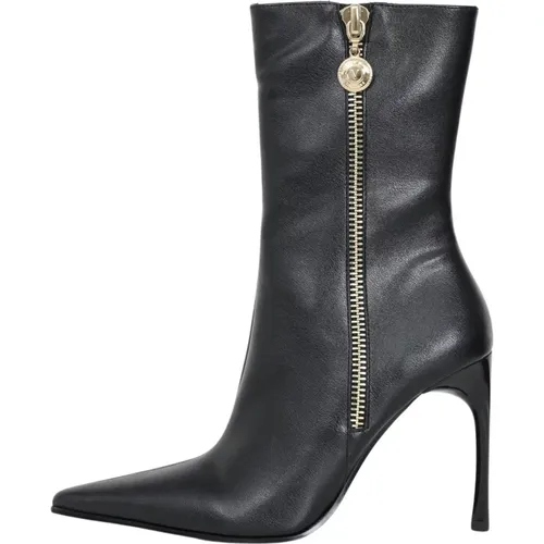 Schwarze spitze Stiefel für Frauen , Damen, Größe: 36 EU - Versace Jeans Couture - Modalova