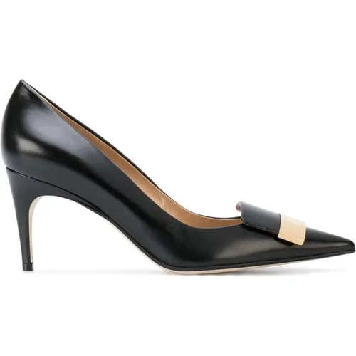 Pumps, female, , Size: 4 1/2 US Heeled Leather Pumps - Sergio Rossi - Modalova
