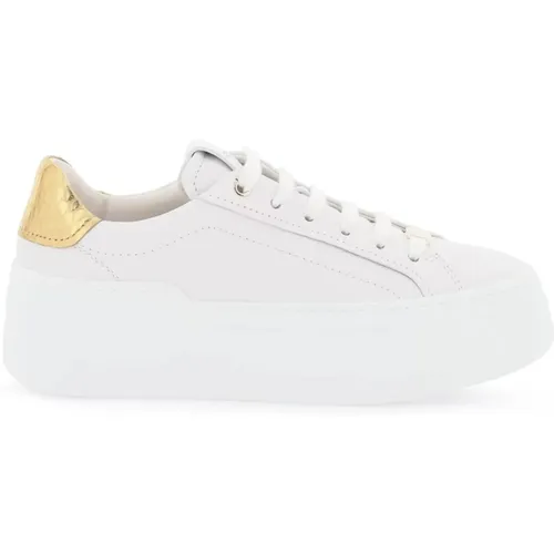 Leder Plateau Sneakers mit Reptilienmuster , Damen, Größe: 38 1/2 EU - Salvatore Ferragamo - Modalova