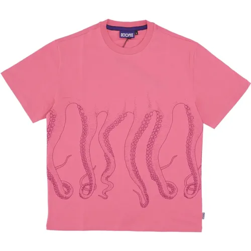 Rosa Outline Herren T-Shirt Octopus - Octopus - Modalova