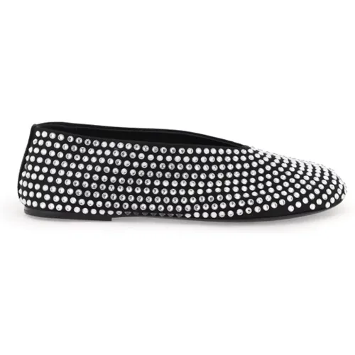 Crystal-studded silk ballet flats , female, Sizes: 5 UK - Khaite - Modalova