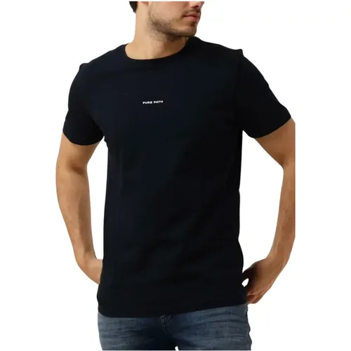 Herren Logo T-Shirt Dunkelblau , Herren, Größe: L - Pure Path - Modalova