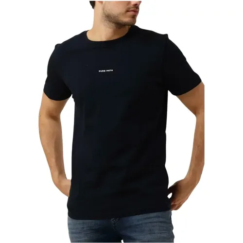 Herren Logo T-Shirt Dunkelblau , Herren, Größe: S - Pure Path - Modalova