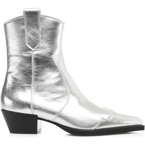 Silver Ankle Boots for Women , female, Sizes: 5 UK - Copenhagen Shoes - Modalova