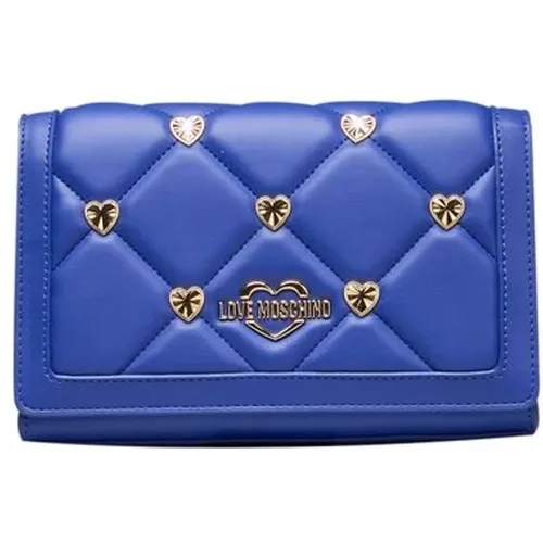 Blaue Umhängetasche mit Kette - Love Moschino - Modalova