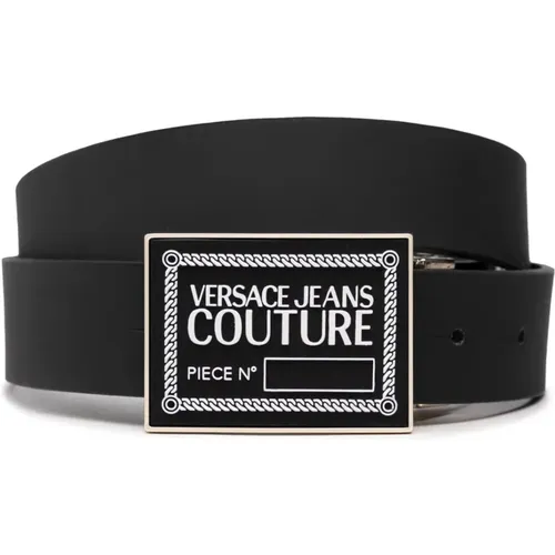 Belts, male, , Size: 90 CM Reversible leather belt with logo - Versace Jeans Couture - Modalova