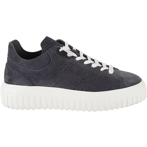 Blaue Sneakers mit Perforiertem Detail , Herren, Größe: 39 1/2 EU - Hogan - Modalova