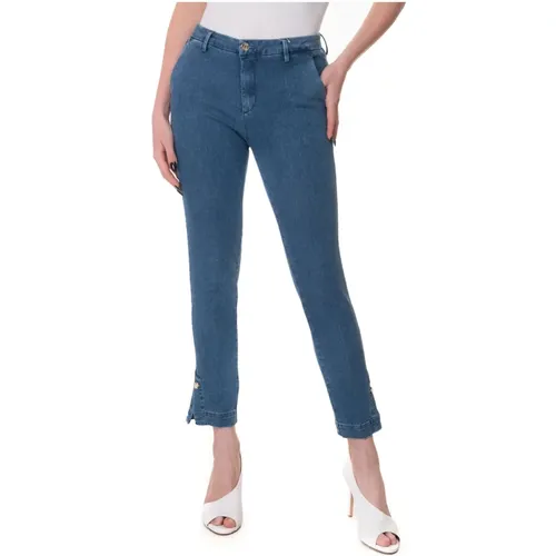 Elegant Cropped Chino Jeans , female, Sizes: W33, W32 - Liu Jo - Modalova