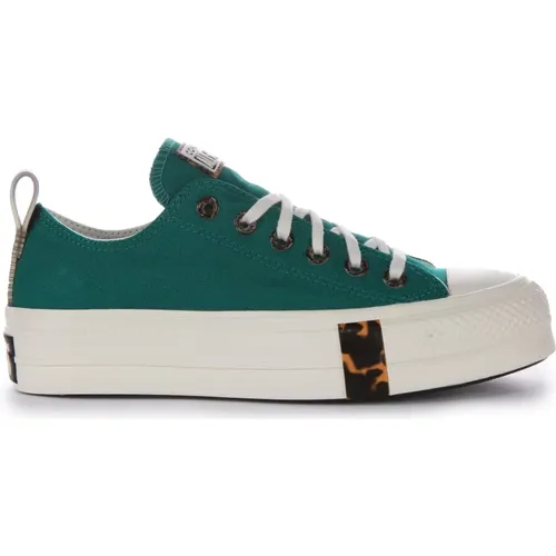 Tortoise Shell Platform Trainers Teal , female, Sizes: 5 UK, 7 UK, 3 UK - Converse - Modalova