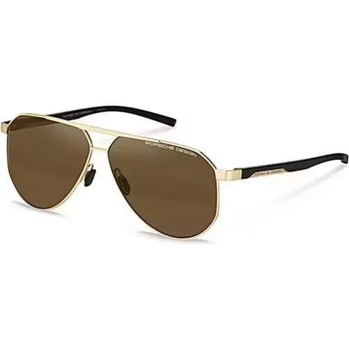 Goldrahmen Braune Linse Sonnenbrille - Porsche Design - Modalova