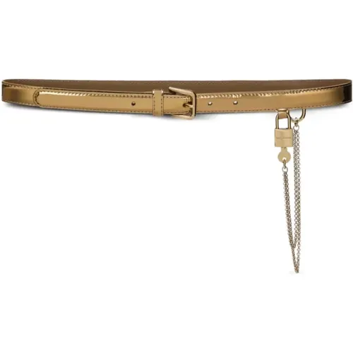 Goldenes Kettenglied Patentledergürtel - Dolce & Gabbana - Modalova
