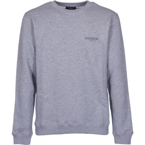 Grey Crew-neck Sweatshirt with D Logo , male, Sizes: L - Dondup - Modalova