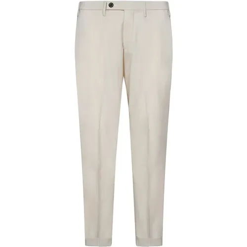 Slim-fit cream capri trousers , male, Sizes: W40, W32, W35, W34, W36, W31 - Michael Coal - Modalova