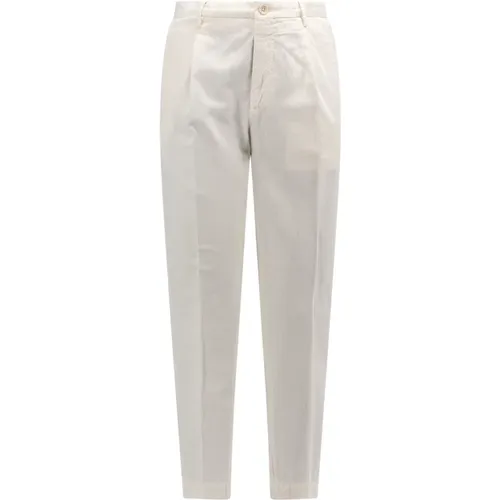 Weiße Tapered Fit Hose mit Reißverschluss und Knopfverschluss - Incotex - Modalova