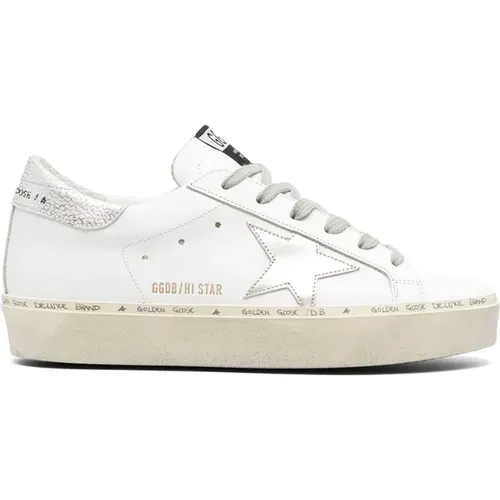 Silver Hi Star Sneakers , female, Sizes: 6 UK - Golden Goose - Modalova