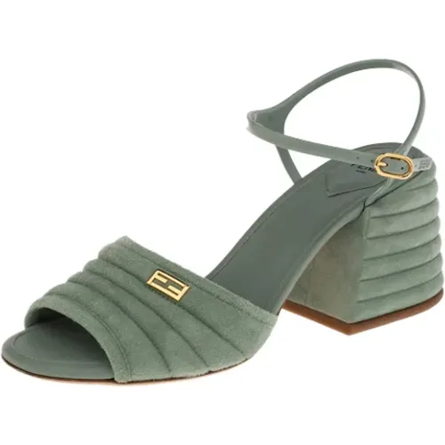 Pre-owned Sandals, female, , Size: 9 US Pre-owned Suede sandals - Fendi Vintage - Modalova