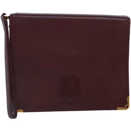 Pre-owned Clutches, female, , Size: ONE SIZE Pre-owned Leather clutches - Cartier Vintage - Modalova