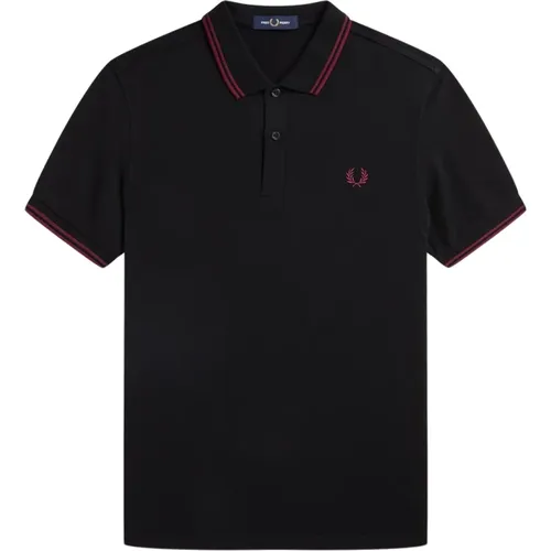 Slim Fit Twin Tipped Polo in /Tawny Port , male, Sizes: M, XL, L - Fred Perry - Modalova
