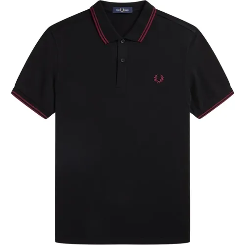 Slim Fit Twin Tipped Polo in /Tawny Port , male, Sizes: XL, L - Fred Perry - Modalova