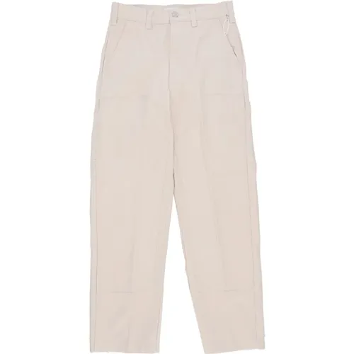 Straight Trousers, male, , Size: W30 Double Knee Carpenter Pant Clay - Obey - Modalova