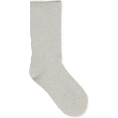 Socks, female, , Size: L Ivory Underwear Socks with Lurex - BRUNELLO CUCINELLI - Modalova