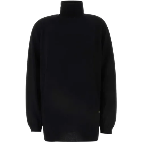 Schwarzer Wollpullover , Damen, Größe: 3XS - Moschino - Modalova