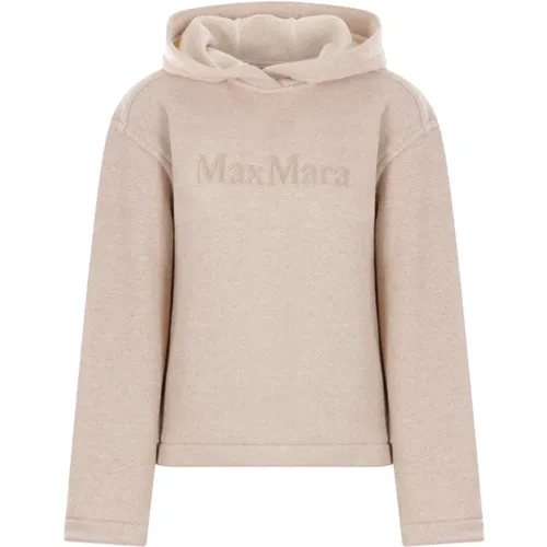 Hoodies, female, , Size: M Hoodie with Logo Embroidery - Max Mara - Modalova