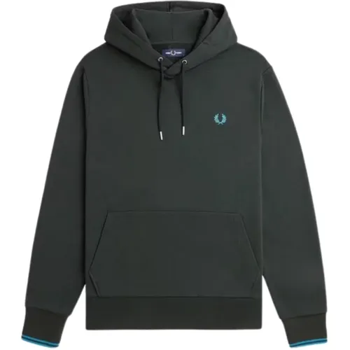 Hoodies, male, , Size: XS Tipped Hooded Sweatshirt - Fred Perry - Modalova