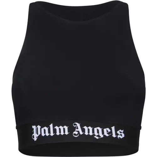 Schwarzes Track Top mit Rower Neckline , Damen, Größe: S - Palm Angels - Modalova