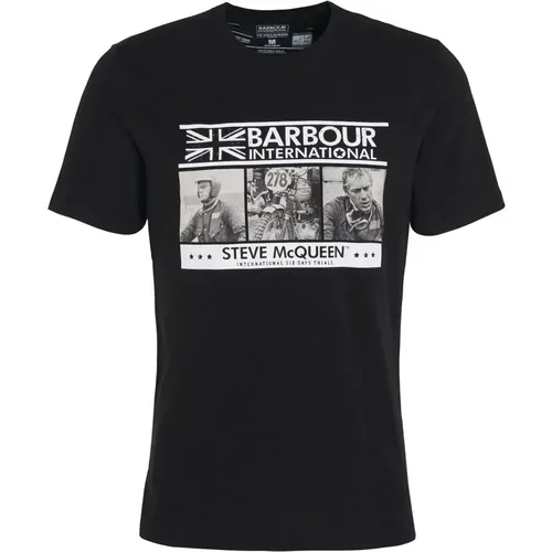 T-Shirts, male, , Size: M Steve McQueen Charge T-Shirt - Barbour - Modalova